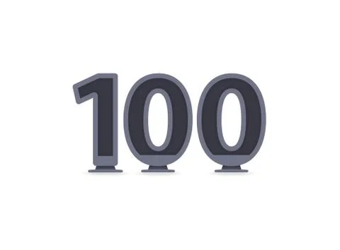 100 vector number design. For logo, brand label, design elements, corporate i Stock Illustration