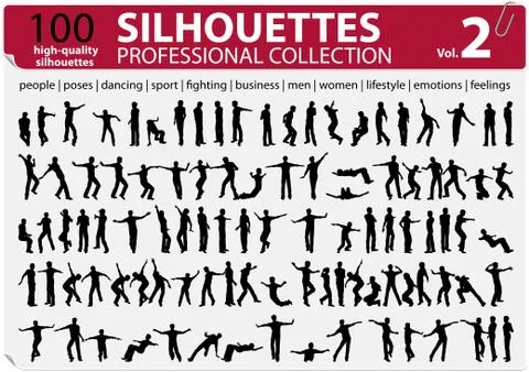 100 Vector Silhouettes Professional Collection Vol. 2 Stock Illustration