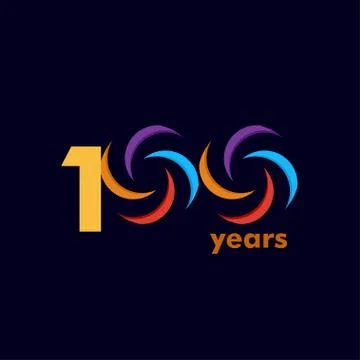 100 Year Anniversary Rainbow Vector Template Design Illustration Stock Illustration