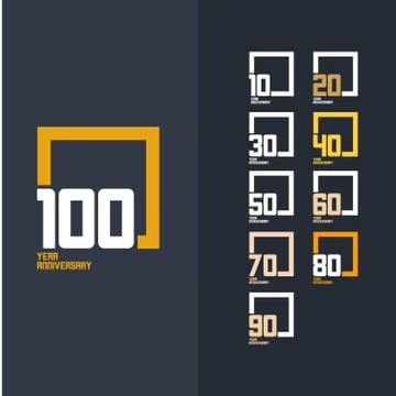 100 Year Anniversary Set Vector Template Design Illustration100 Year Annivers Stock Illustration
