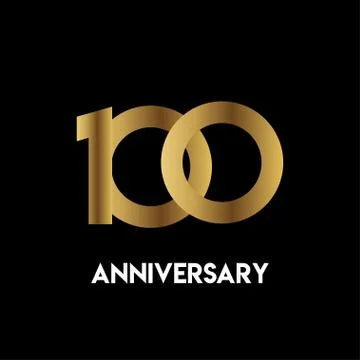 100 Year Anniversary Simple Vector Template Design Illustration Stock Illustration