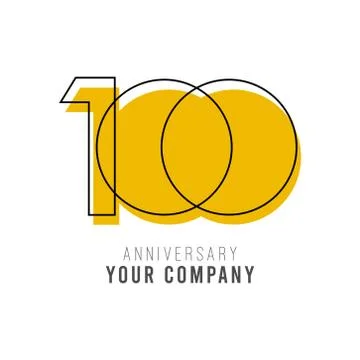 100 Year Anniversary Vector Template Design Illustration Stock Illustration