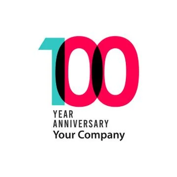 100 Year Anniversary Vector Template Design Illustration Stock Illustration