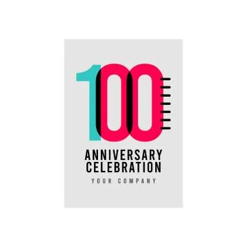 100 Year Anniversary Vector Template Design Illustration Stock Illustration