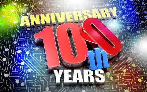 100 years 3d. Stock Illustration