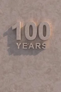 100 years 3d text Stock Illustration