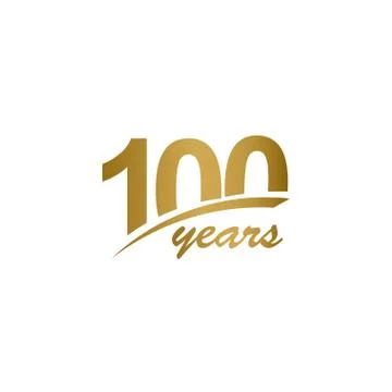 100 Years Anniversary elegant Gold Line Celebration Vector Template Design Il Stock Illustration