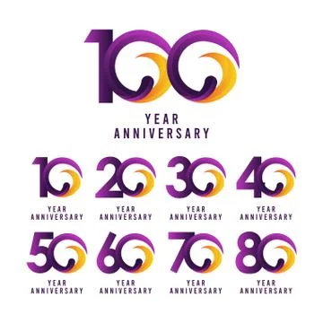 100 Years Anniversary Purple Vector Template Design Illustration Stock Illustration