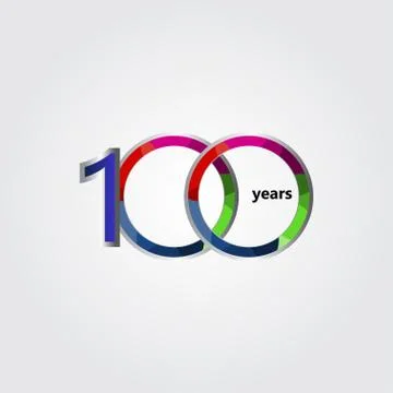 100 Years Anniversary Vector Template Design Illustration Stock Illustration
