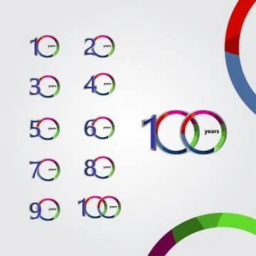 100 Years Anniversary Vector Template Design Illustration Illustrazione stock