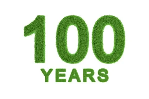 100 years green grass centenary anniversary Stock Illustration