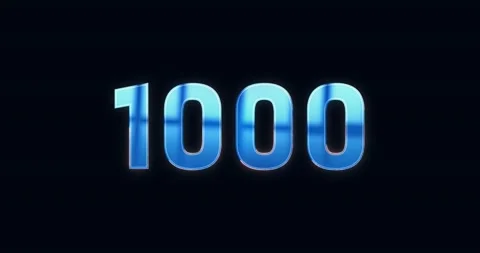 1000, 1K. Electric lightning text. Logotype Stock Footage 135861161
