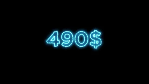 1000 Dollar countdown blue color neon animation Isolated on Black Background Stock Footage 321011974