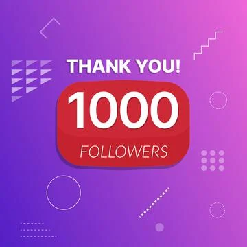 1000 followers vector post celebration. Stock Illustration
