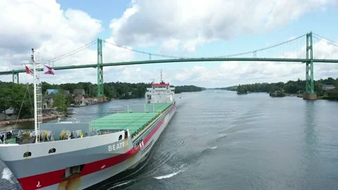 1000 Islands Bridge and ship Video stock 172107828