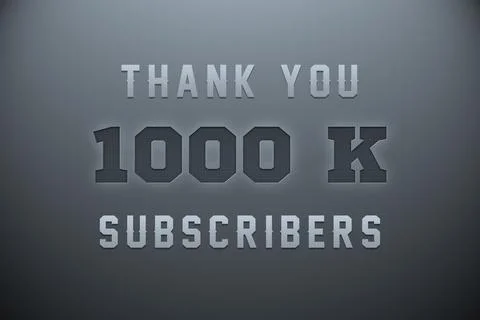 1000 K subscribers celebration greeting banner with Metal Engriving Design Stock Illustration