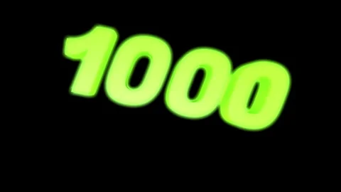 1000 subscribers 3D animation on black background. Stock Footage 264753714