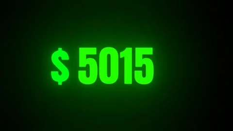 10000 to 1 Dollar Countdown Animation Ten Thousand Dollar Green Neon Countdown Stock-Footage 326669266
