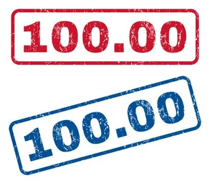 100.00 Rubber Stamps Stock Illustration