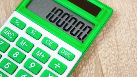1,000,000 on a calculator. The number one million on a calculator,animation Video stock 337115883