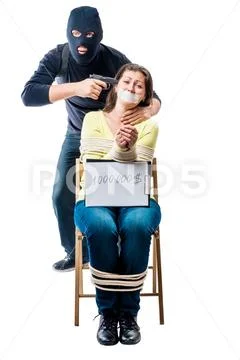 1000000 $ ransom for a related hostage in captivity Stock Photos