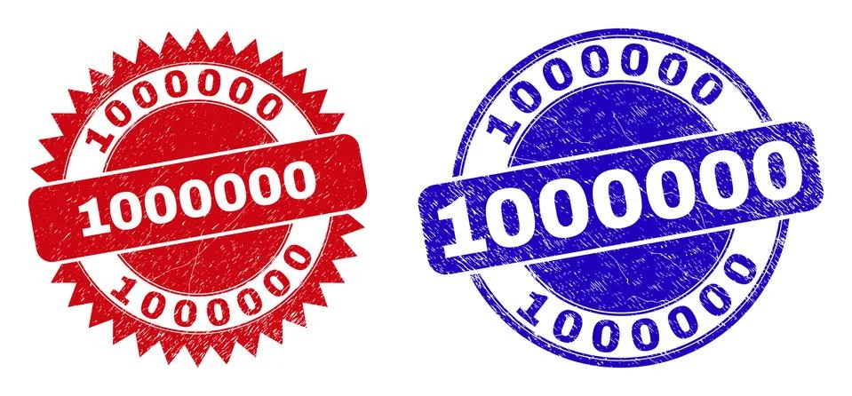 1000000 Round and Rosette Watermarks with Rubber Texture Illustrazione stock