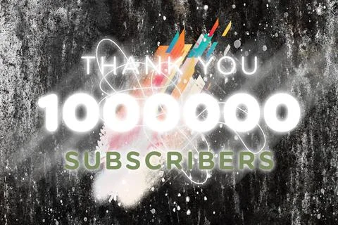 1000000 subscribers celebration greeting banner with  Gleam Design Stock Illustration