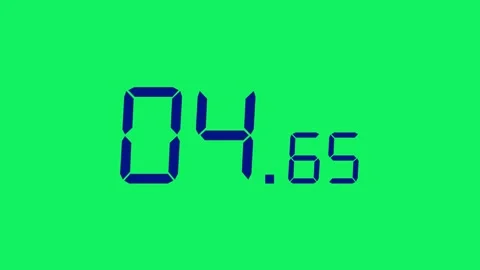 10.00s Countdown Timer – Large Seconds, Small Ms, Navy on Green Screen 库存影片 309810312