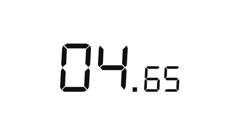 10.00s Countdown Timer – Large Seconds, Small Milliseconds, Black on White 库存影片 310529454