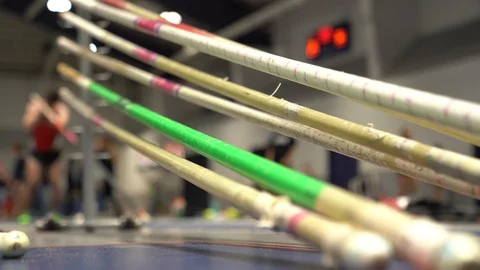 100145, Pole Vault Start Stock Footage 127634139