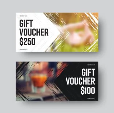 $100,250 gift voucher vector template, with triangular design, on white, blac Stock Illustration