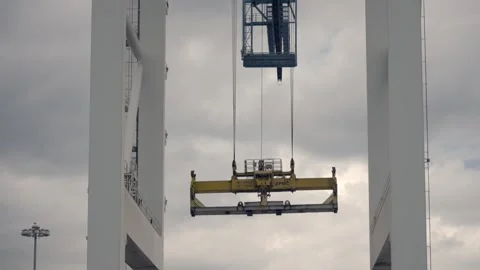 10/07/2023 Crane moving movement of cargo lift in Miami Florida Stock Footage 264344356