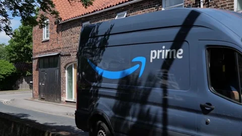 100fps at 50fps. Amazon delivery van. Hull.UK 29.5.2026 Stock Footage 335927877