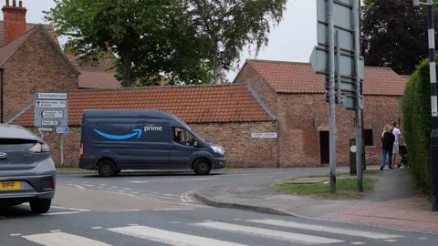 100fps at 50fps. LS Amazon delivery van. Hull.UK 29.5.2026 Stock Footage 335926021