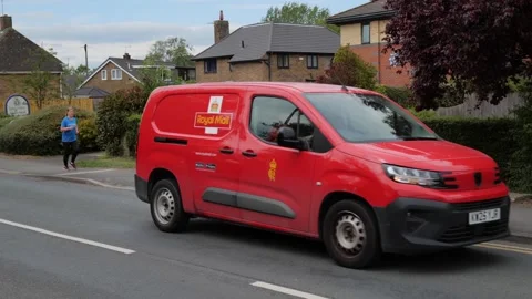 100fps at 50fps. Royal mail delivery van in street. Hull.UK 30.5.2026 Stock Footage 335926735