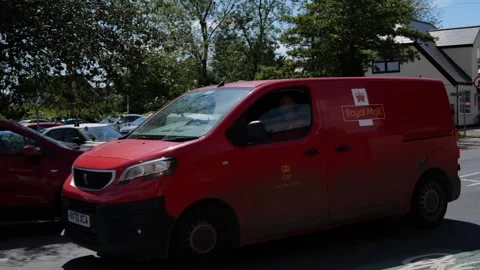 100fps at 50fps. Royal mail delivery van in street. Hull.UK 30.5.2026 Stock Footage 335927792