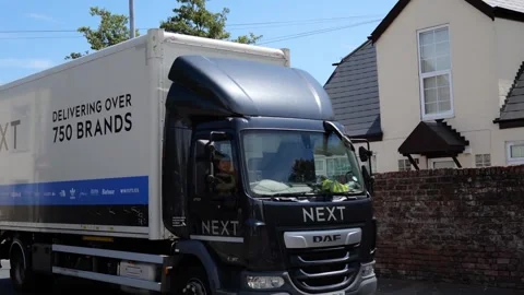 100fps. Next shopping van, delivery van, home delivery. Hull.UK 5.7.2026 Stock Footage 338344963