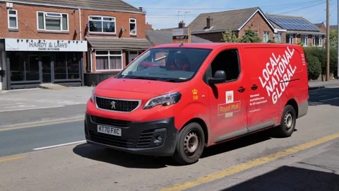 100fps. Royal Mail, Parcelforce van,  parcel delivery. Hull.UK 5.6.2026 Stock Footage 338344973