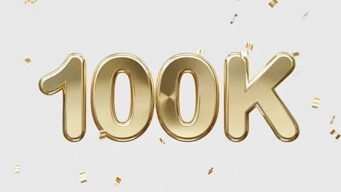 100k celebration text animation motion graphics video Stock Footage 278613686