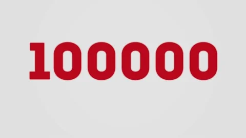 100k Minimalistic Design Counter. Red Numbers on the White Font. Stock Footage 132052818