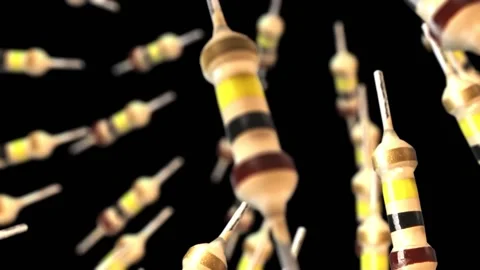 100k Ohms Resistor - 3D Motion Graphics Stock Footage 172049820