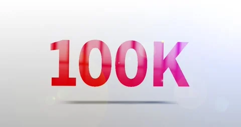 100K. Particle Logo. Text Animation. 100000 Subscribers Stock Footage 135475299