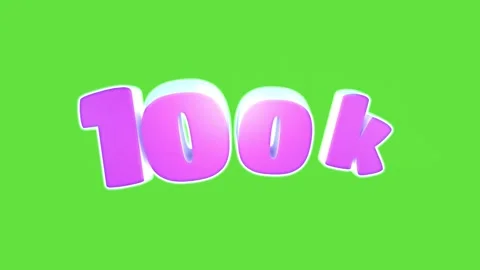 100K subscribers 3D animation on green screen. Blogs and social networks. Stock Footage 242930950