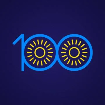 100th anniversary with an infinity symbol. Creative design. Stock Illustration