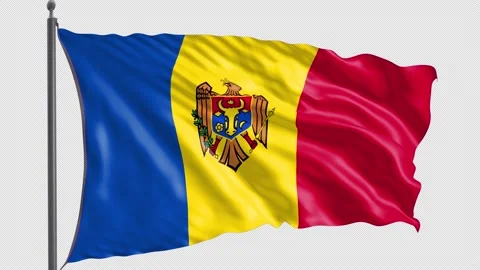 101 Flag of Moldova with Alpha channel 3D Rendering 101 Stock Footage 159239097