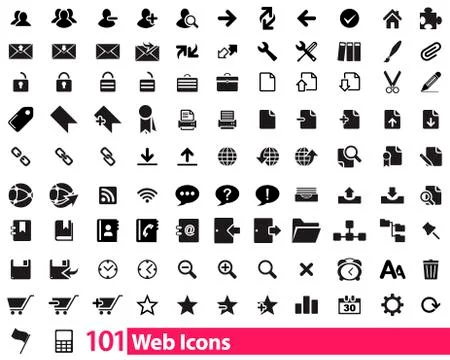 101 Web Icons vector illustration Illustrazione stock