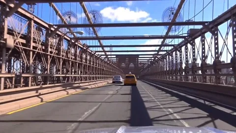 10.10.15 Driving Brooklyn Bridge Stock Footage 76941183