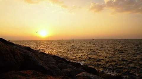 10/12/2022: Beach Sun set Time-lapse, Dubai, United Arab Emirates Video stock 271181956