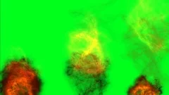 Fire Flames Burn Movement On Chroma Key Green Screen
