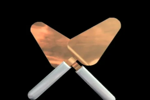 1019 cake servers knife cutting Stock Footage 841796